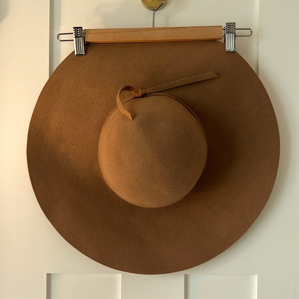 Brown 100% Wool Wide Brim Fedora Hat 57cm | Boho Fall Classic